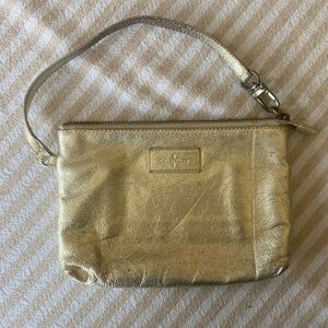 Cole Haan Gold Leather Wristlet